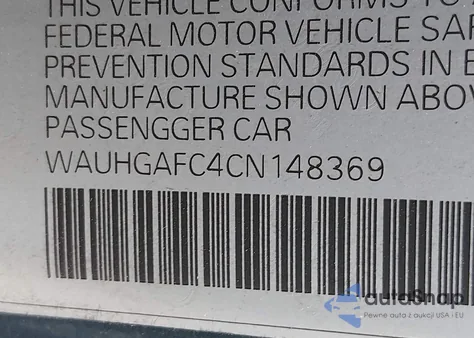 2012 Audi A6 3.0 Premium z USA, uszkodzony, nr VIN WAUHGAFC4CN148369